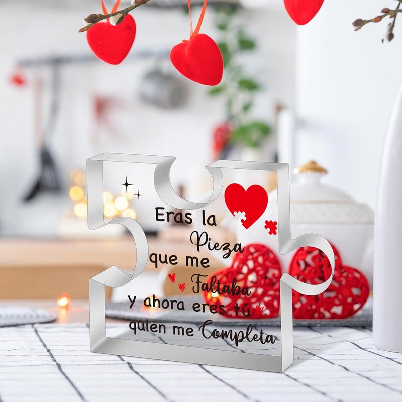 Yopyame Romantic Gifts for Girlfriend - Spanish Acrylic Puzzle Plaque for Girlfriend Christmas Gift Anniversary Valentine's Day Acrylic Keepsake Paperweight Gift for Her to My Girlfriend Birthday Gift - Image 5
